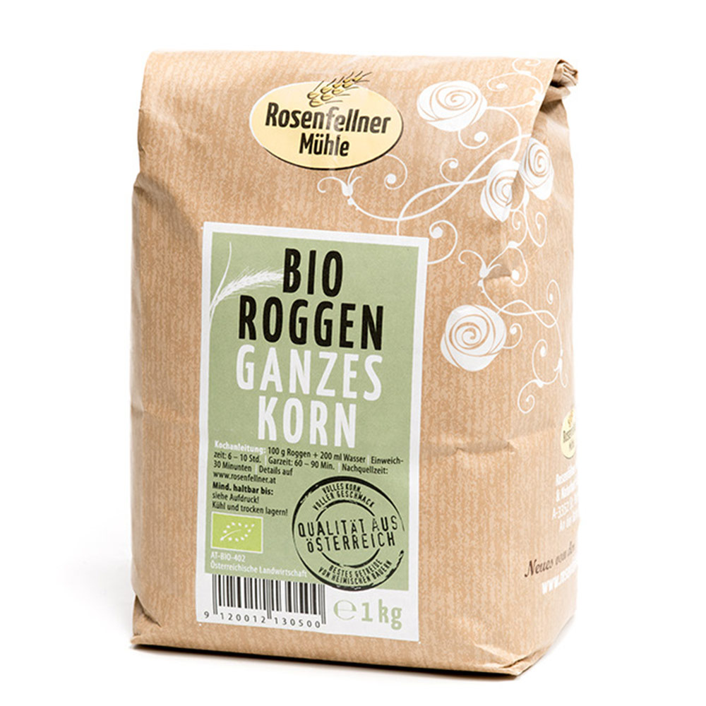 Bio Roggen Ganzes Korn 1000g Online Kaufen