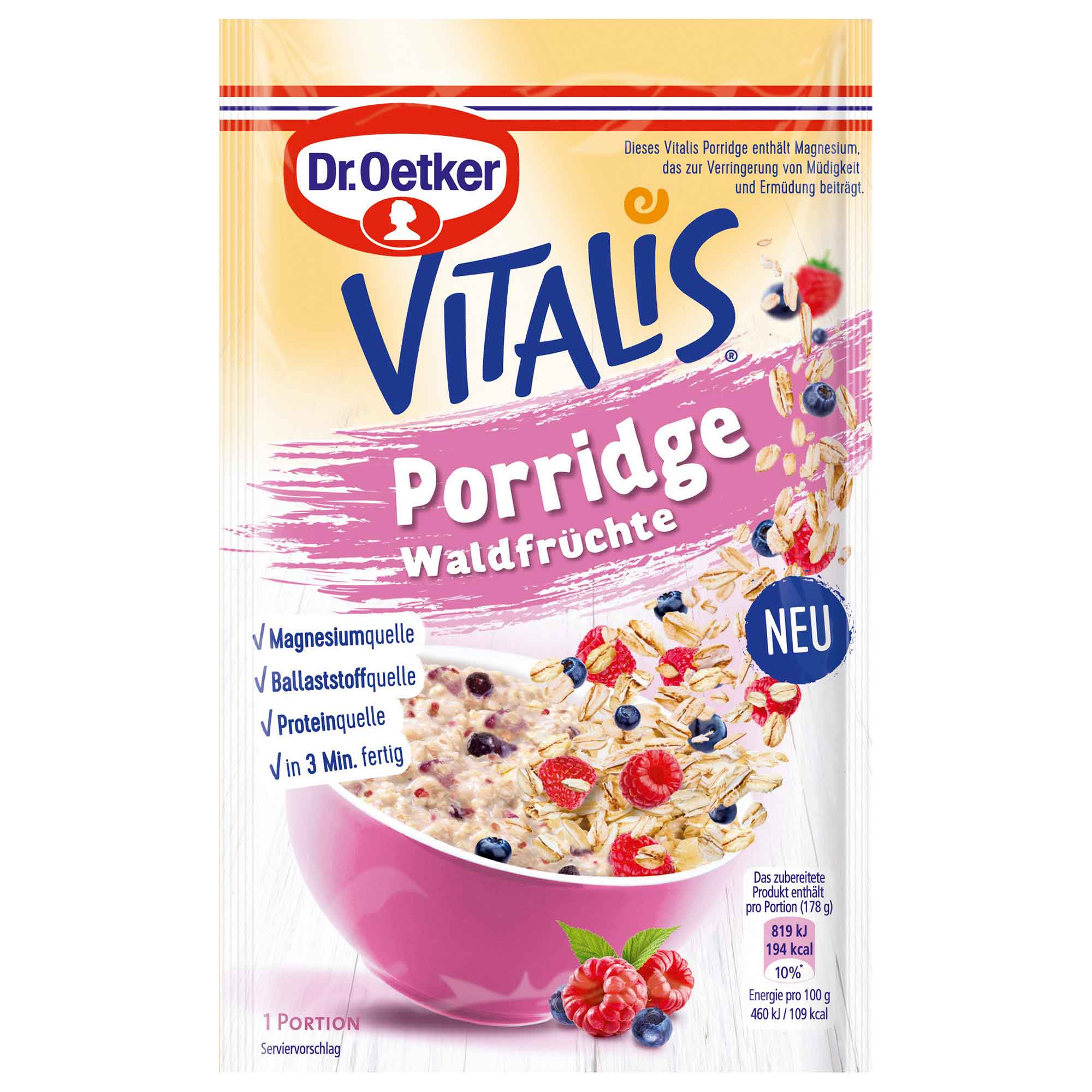 Dr. Oetker Vitalis Porridge Waldfrüchte 53g online kaufen